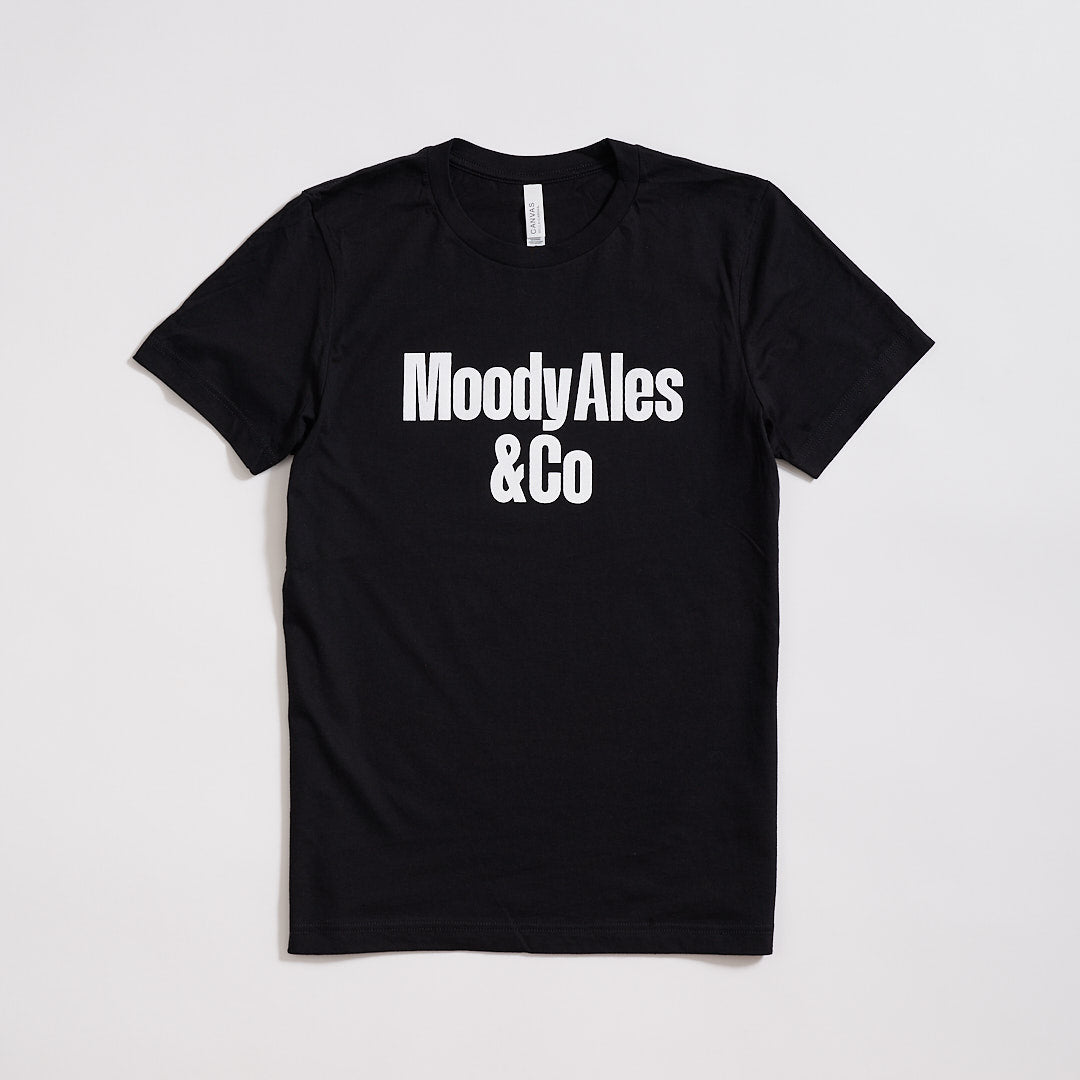 black-shirt with moody ales & co logo