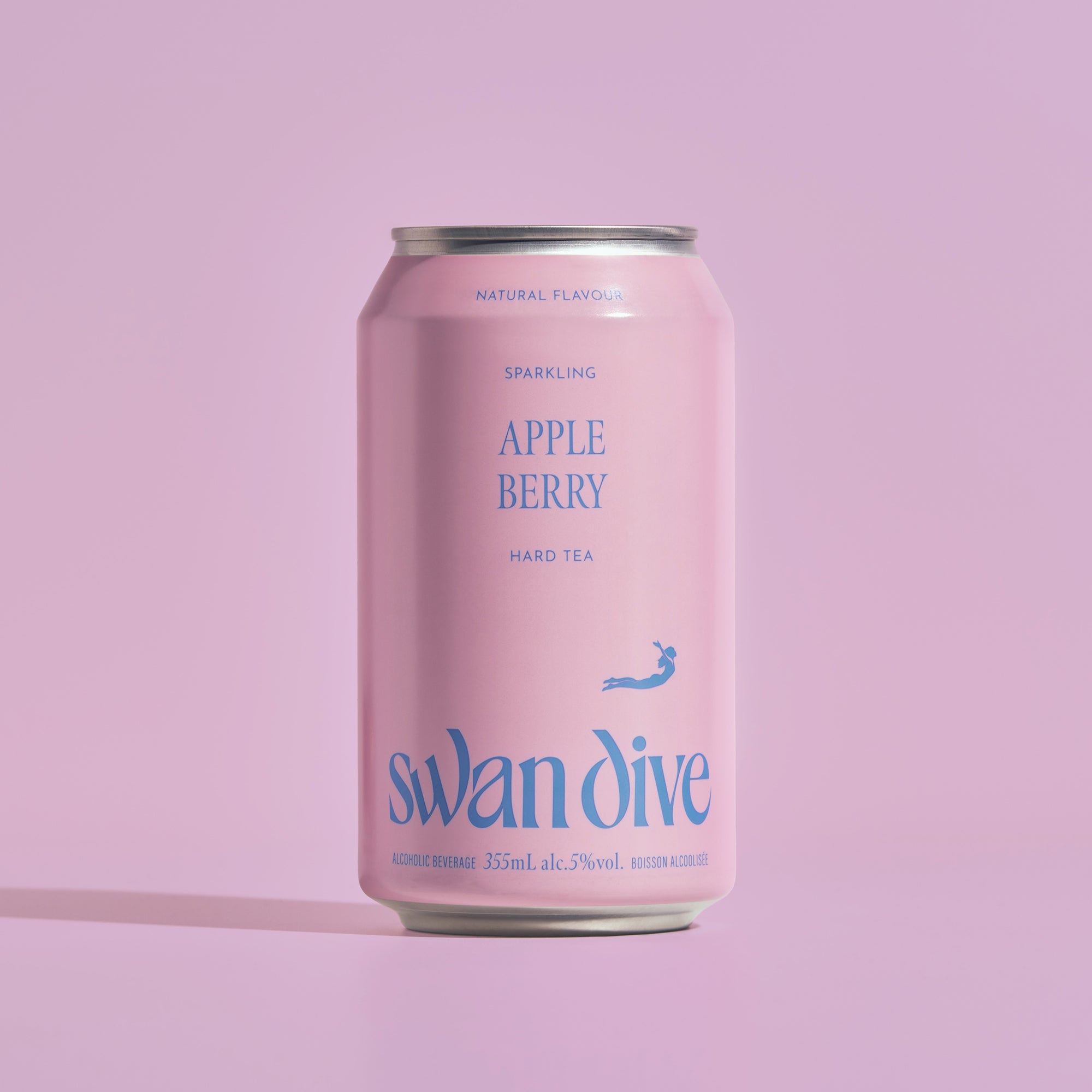 swan dive apple berry sparkling hard tea can
