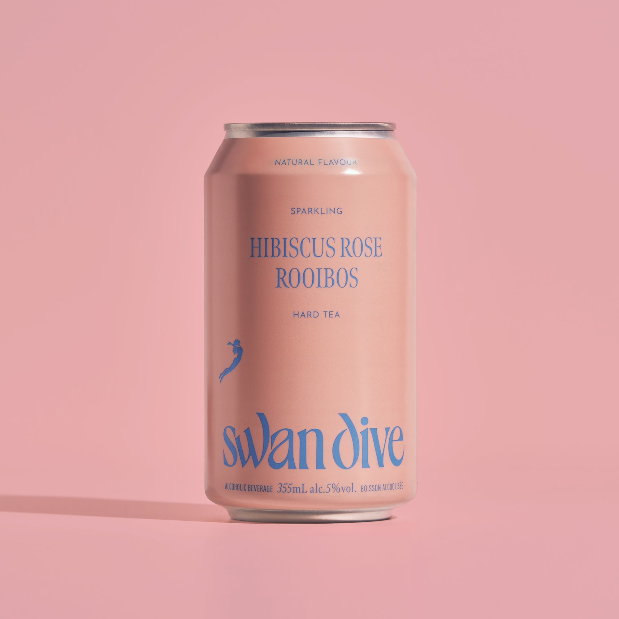 swan dive hibiscus rose rooibos sparkling hard tea can